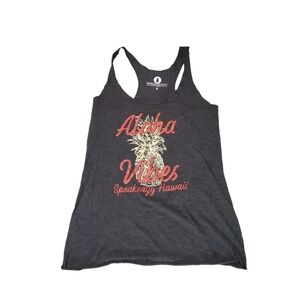 Speakeazy Hawaii Women's Charcoal Black Aloha Pinapple Tank Top Size‎ Small